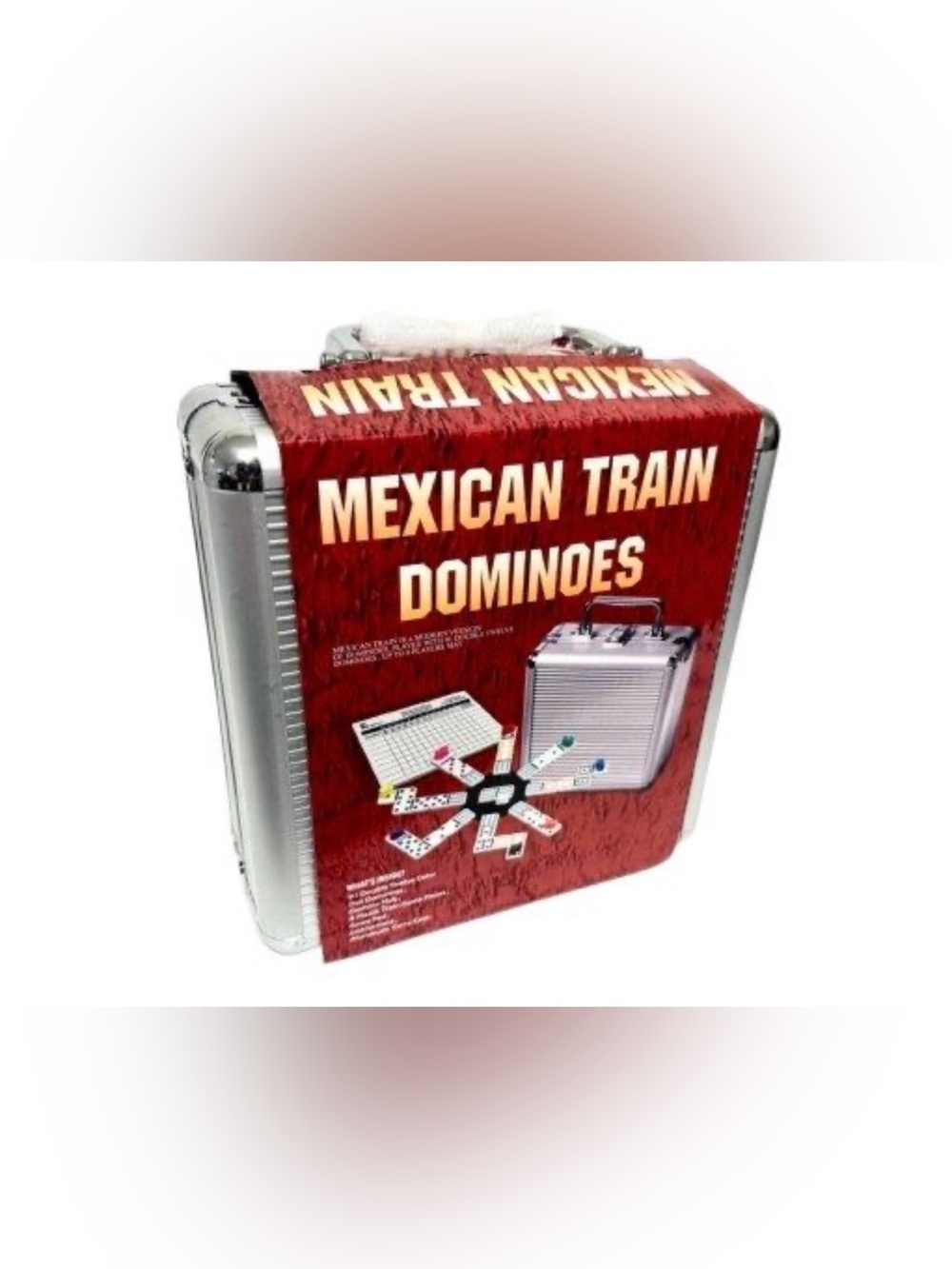 Mexican Train Dominoes Party Game - New! Comes with Metal Carrier - No Cancels
